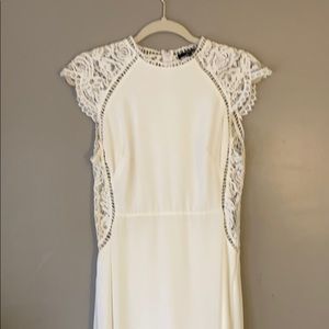 EUC ivory lace back dress